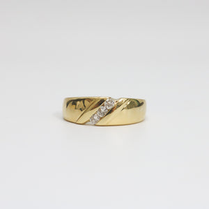 YELLOW GOLD MEN'S DIAMOND BAND