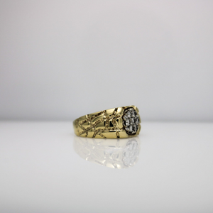 NUGGET STYLE MEN'S  RING WITH DIAMONDS