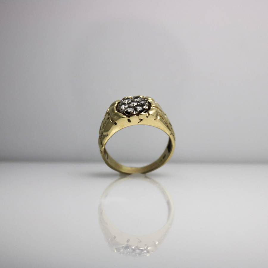 NUGGET STYLE MEN'S  RING WITH DIAMONDS
