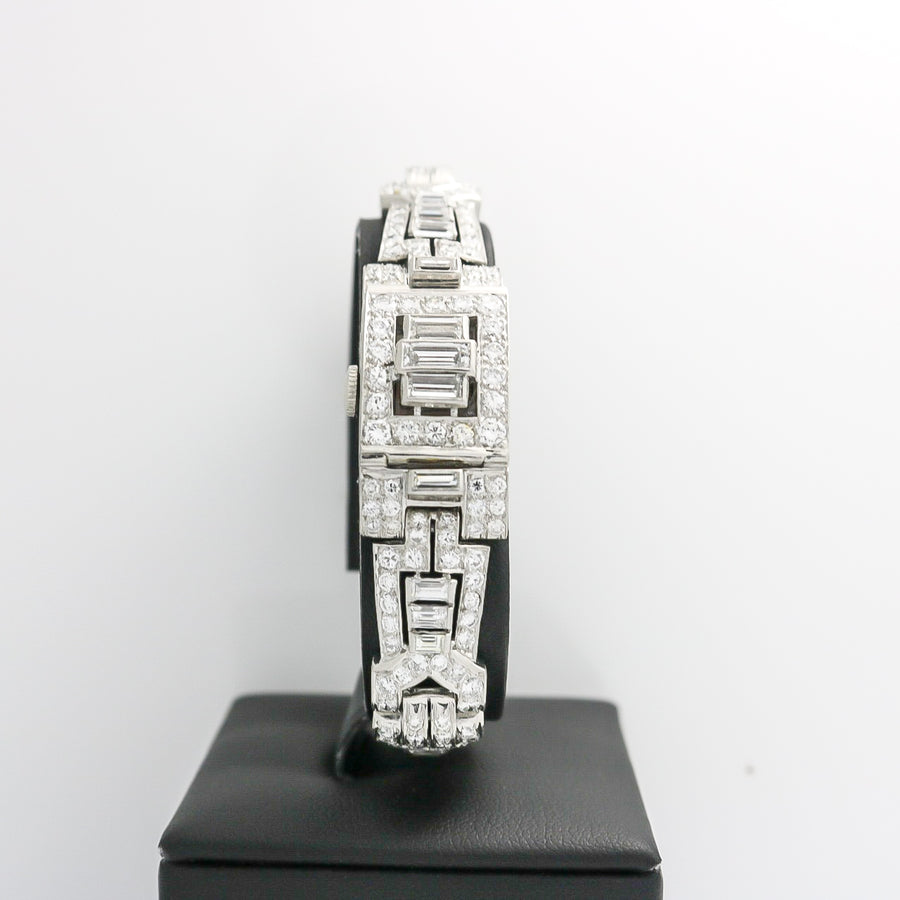 ART DECO PLATINUM LADY'S HAMILTON WRISTWATCH WITH DIAMONDS