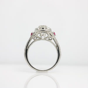 WHITE GOLD LAB GROWN DIAMOND CLUSTER RING