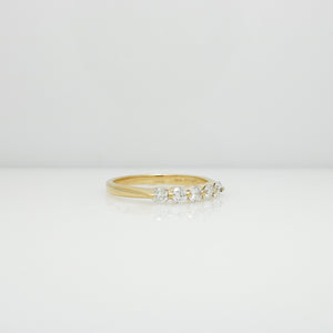 YELLOW GOLD FRENCH PAVE DIAMOND RING
