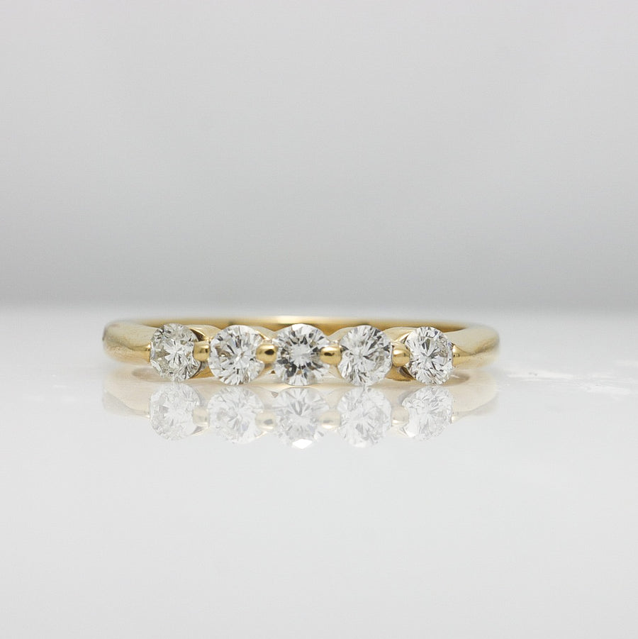 YELLOW GOLD FRENCH PAVE DIAMOND RING