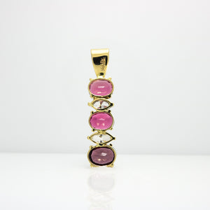 YELLOW GOLD TOURMALINE AND DIAMOND PENDANT