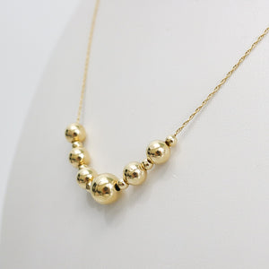 YELLOW GOLD MULTI BEAD NECKLACE
