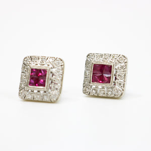 DIAMOND AND RUBY EARRINGS