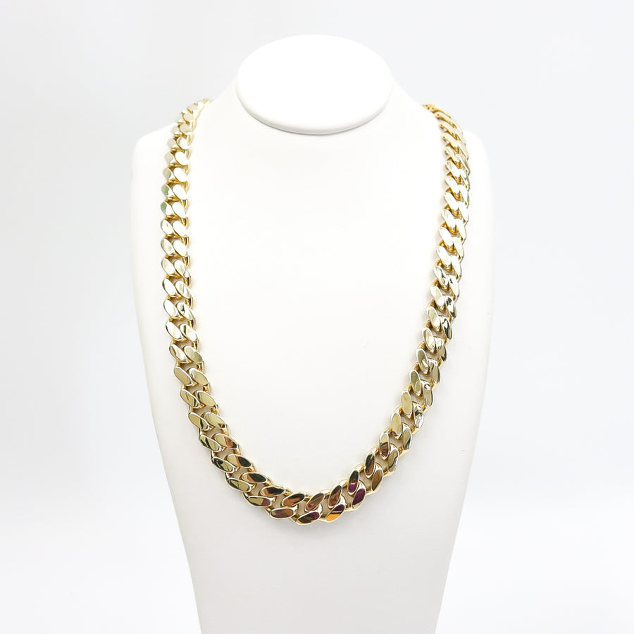 YELLOW GOLD CUBAN STYLE NECKLACE