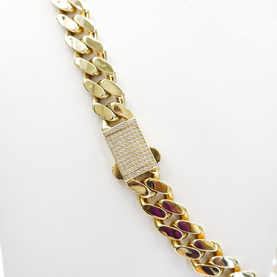 YELLOW GOLD CUBAN STYLE NECKLACE