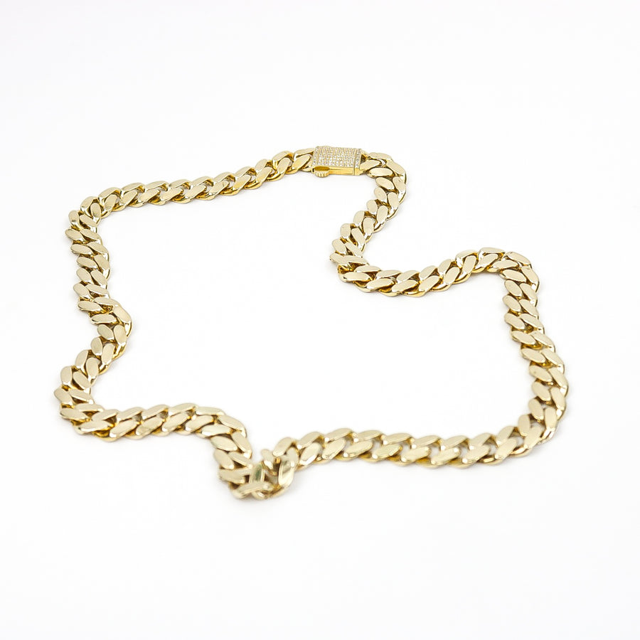 YELLOW GOLD CUBAN STYLE NECKLACE