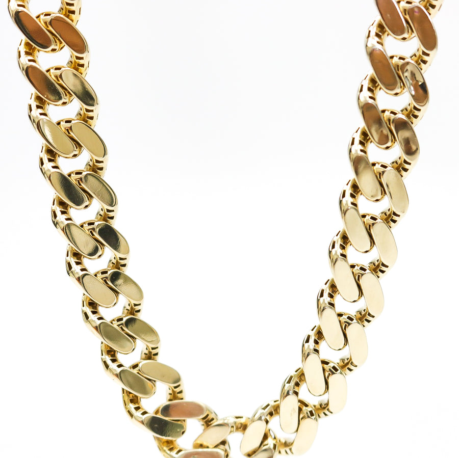 YELLOW GOLD CUBAN STYLE NECKLACE