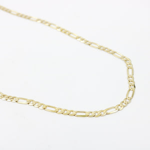 YELLOW GOLD FIGARO LINK NECKLACE