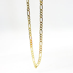 YELLOW GOLD FIGARO LINK NECKLACE