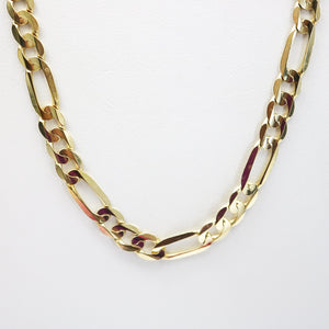 YELLOW GOLD FIGARO LINK NECKLACE