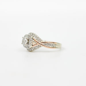 TWO TONE GOLD LADY'S DIAMOND RING