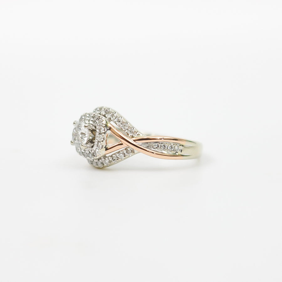 TWO TONE GOLD LADY'S DIAMOND RING