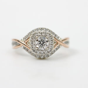 TWO TONE GOLD LADY'S DIAMOND RING