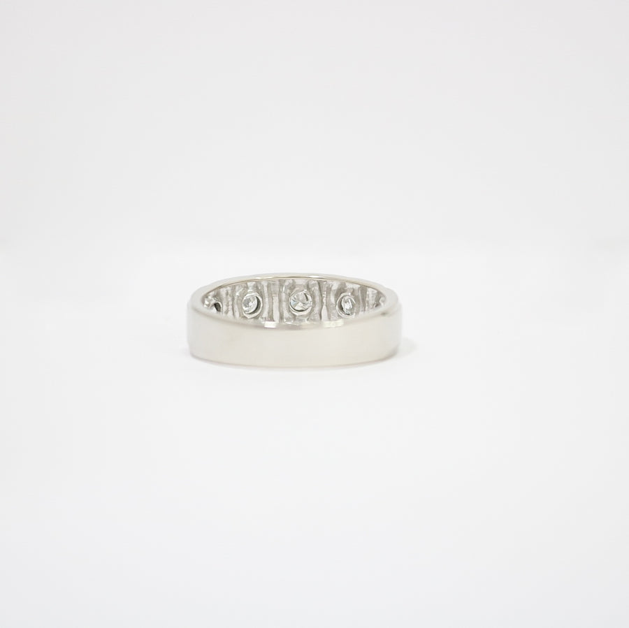 WHITE GOLD MEN'S NATURAL DIAMOND WEDDING BAND