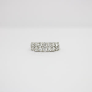 WHITE GOLD TWO ROW NATURAL DIAMOND BAND