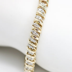 YELLOW GOLD LADY'S NATURAL DIAMOND BRACELET