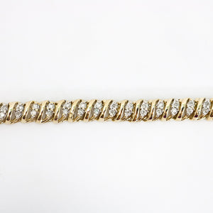 YELLOW GOLD LADY'S NATURAL DIAMOND BRACELET