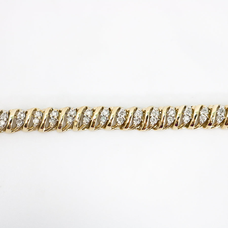 YELLOW GOLD LADY'S NATURAL DIAMOND BRACELET