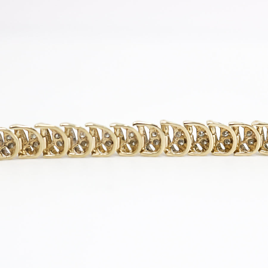 YELLOW GOLD LADY'S NATURAL DIAMOND BRACELET