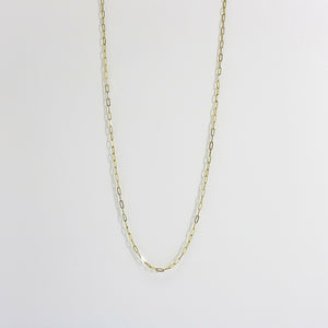 YELLOW GOLD PAPER CLIP NECKLACE