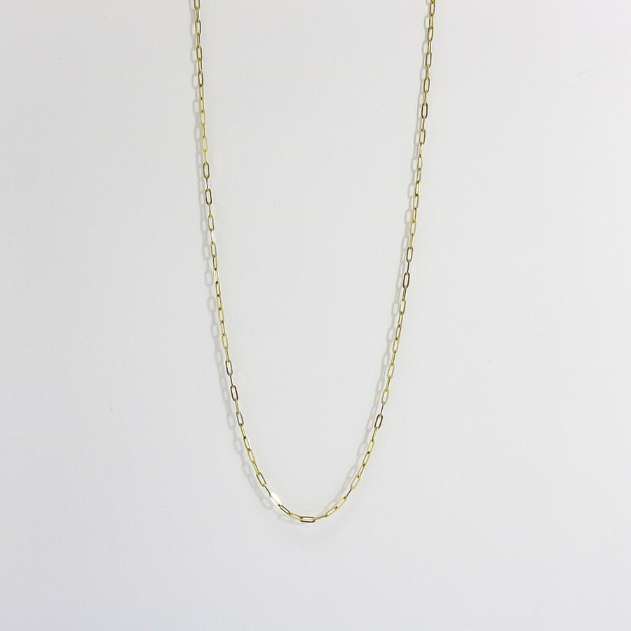 YELLOW GOLD PAPER CLIP NECKLACE