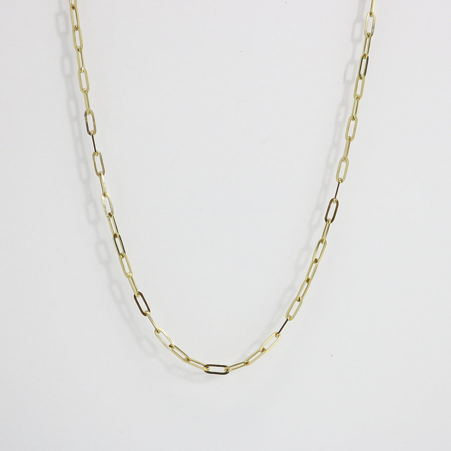 YELLOW GOLD PAPER CLIP NECKLACE