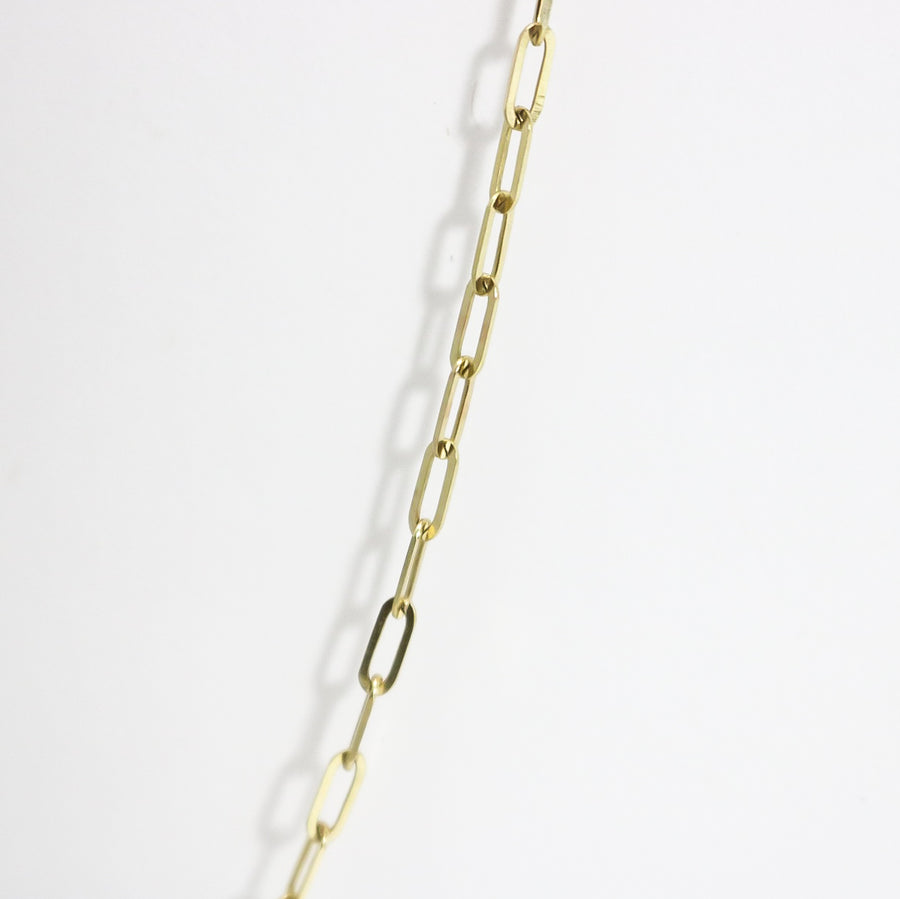 YELLOW GOLD PAPER CLIP NECKLACE