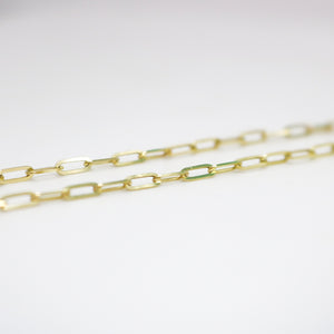 YELLOW GOLD PAPER CLIP NECKLACE