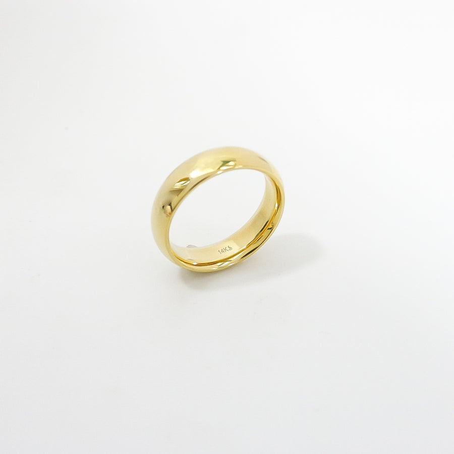 YELLOW GOLD WEDDING BAND 6MM