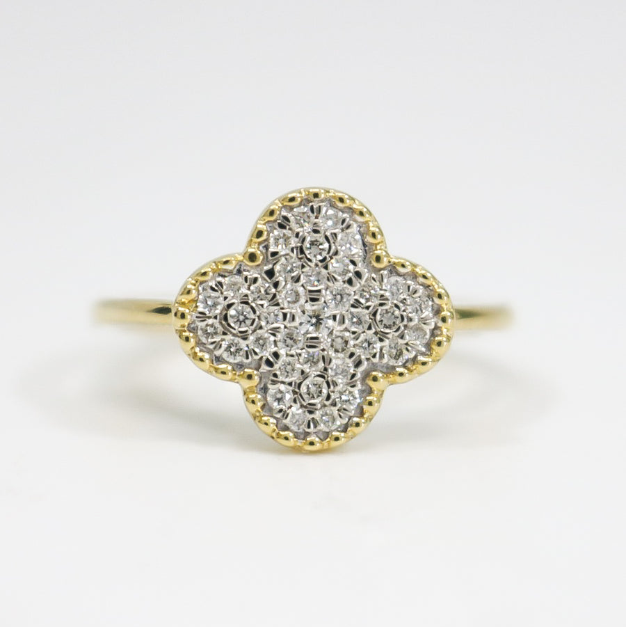 YELLOW GOLD MAGIC ALHAMBRA DIAMOND RING