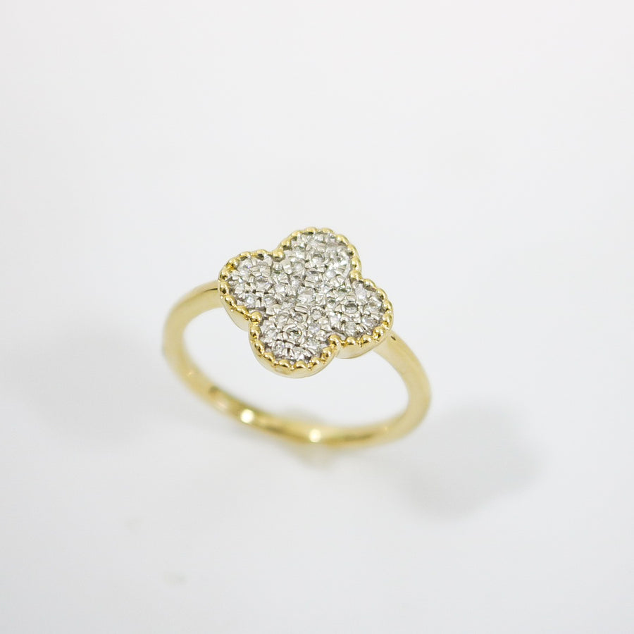 YELLOW GOLD MAGIC ALHAMBRA DIAMOND RING