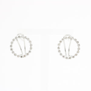 WHITE GOLD NATURAL DIAMOND EARRINGS  ROUND STYLE