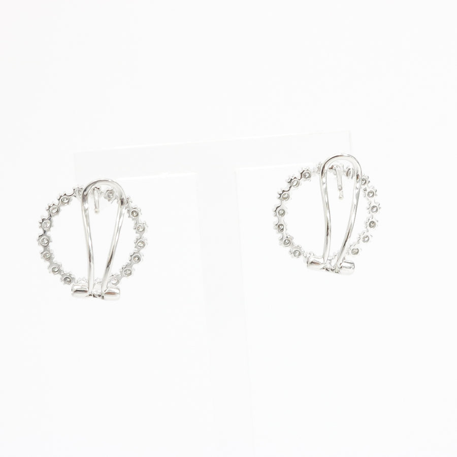 WHITE GOLD NATURAL DIAMOND EARRINGS  ROUND STYLE