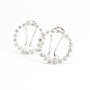 WHITE GOLD NATURAL DIAMOND EARRINGS  ROUND STYLE