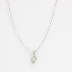 WHITE GOLD NATURAL DIAMOND PENDANT WITH NECKLACE