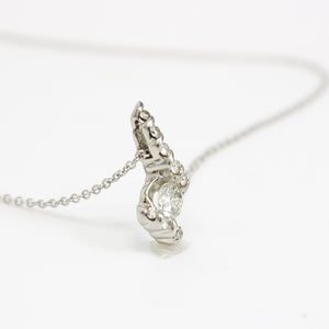 WHITE GOLD NATURAL DIAMOND PENDANT WITH NECKLACE