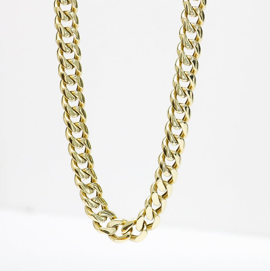 YELLOW GOLD CUBAN LINK MEN'S NECKLACE