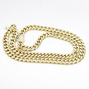 YELLOW GOLD CUBAN LINK MEN'S NECKLACE