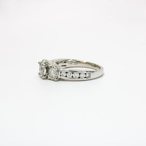 WHITE GOLD PAST PRESENT FUTURE NATURAL DIAMOND RING