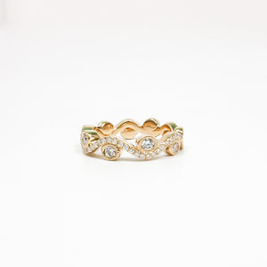 ROSE GOLD NATURAL DIAMOND SCROLL RING