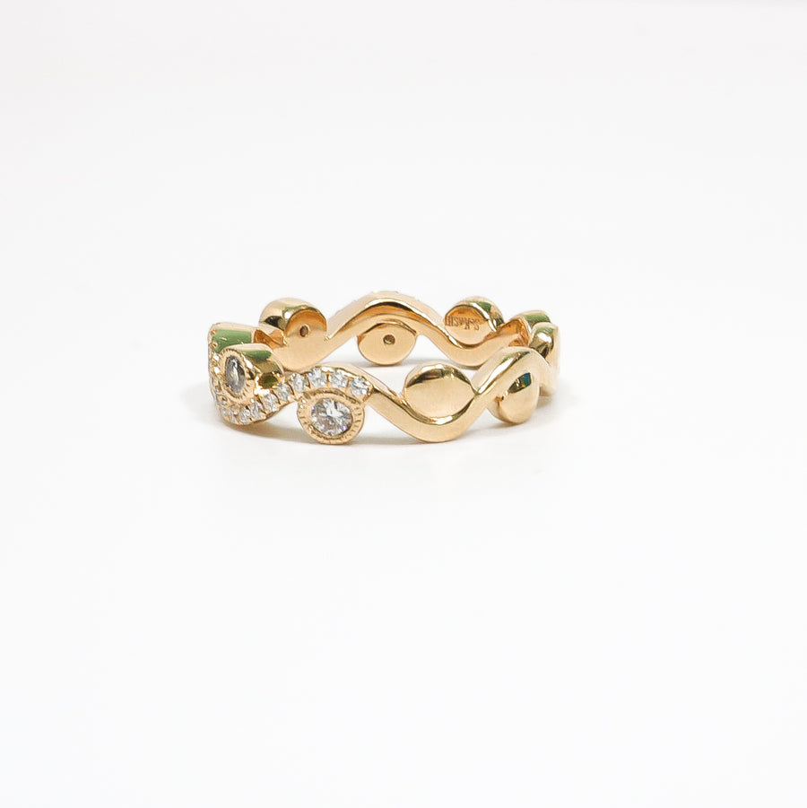 ROSE GOLD NATURAL DIAMOND SCROLL RING