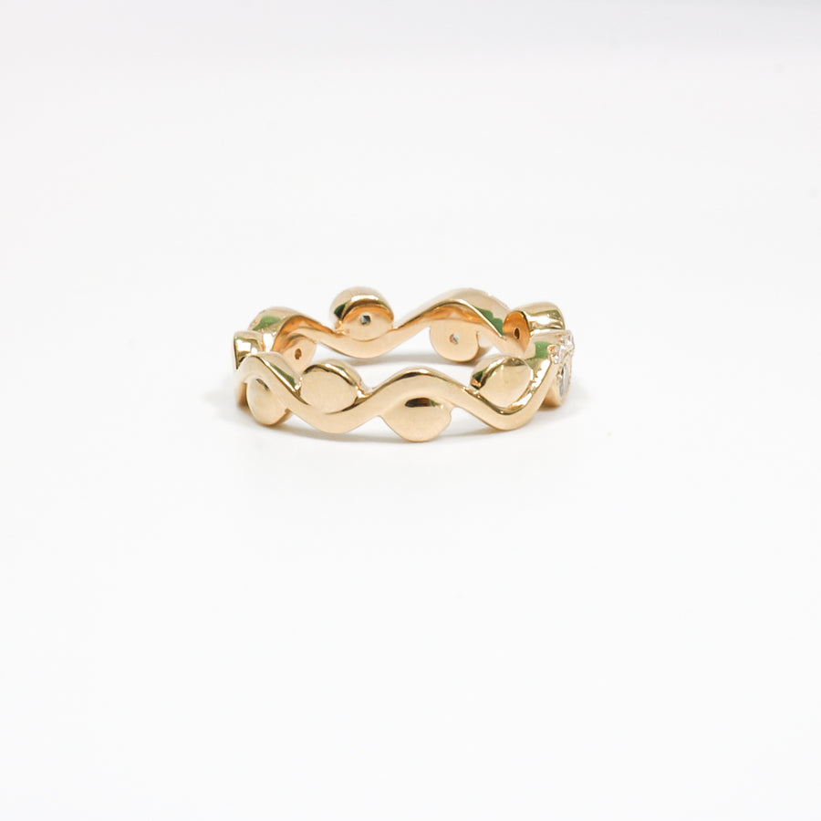 ROSE GOLD NATURAL DIAMOND SCROLL RING