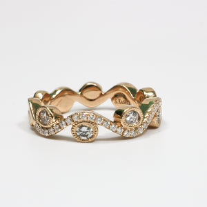 ROSE GOLD NATURAL DIAMOND SCROLL RING