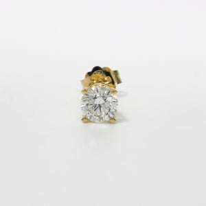 YELLOW GOLD NATURAL DIAMOND STUD EARRINGS 0.84CTS