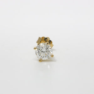 YELLOW GOLD NATURAL DIAMOND STUD EARRINGS 0.84CTS