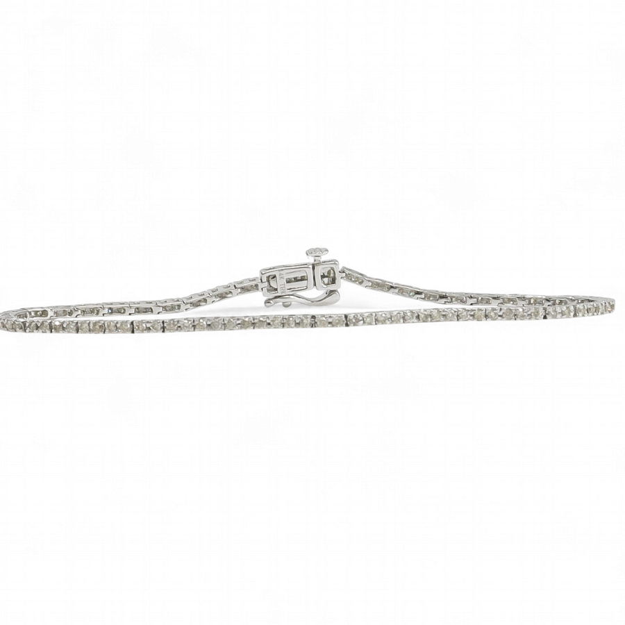 WHITE GOLD NATURAL DIAMOND TENNIS BRACELET