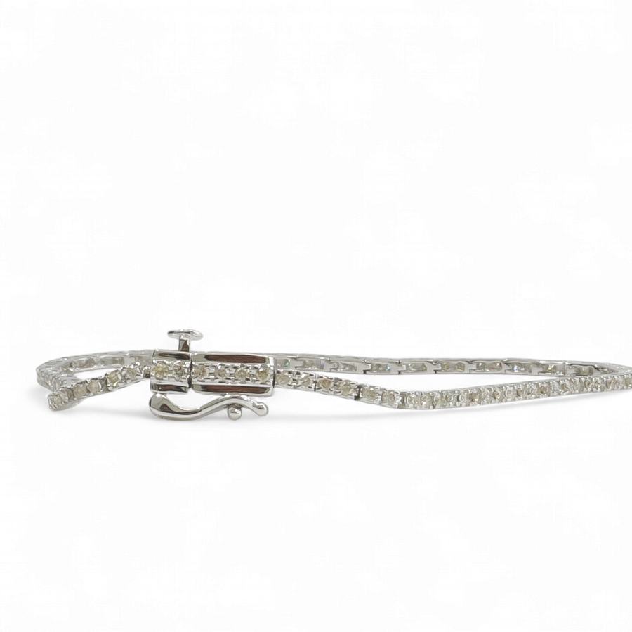 WHITE GOLD NATURAL DIAMOND TENNIS BRACELET